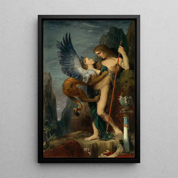 Ödipus und die Sphinx - Gustave Moreau — gerahmtes Bild an der Wand