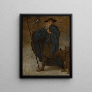 Hans Thoma - Dezember Wotan mit Wlfen.webp