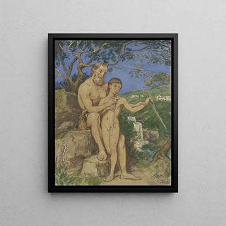 Hans Thoma - Old and young faun.webp