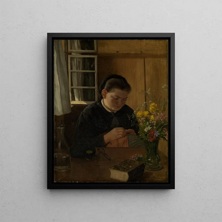 Hans Thoma - Sewing girl.webp