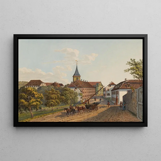 Hauptstrasse und Kirche in Lrrach - 1823.webp