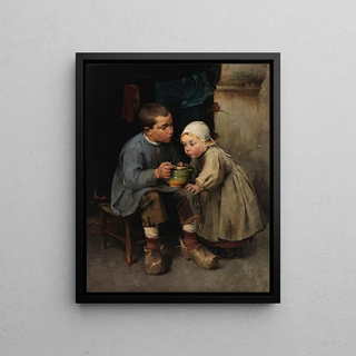 Helene Schjerfbeck - A Boy Feeding His Little Sister.webp