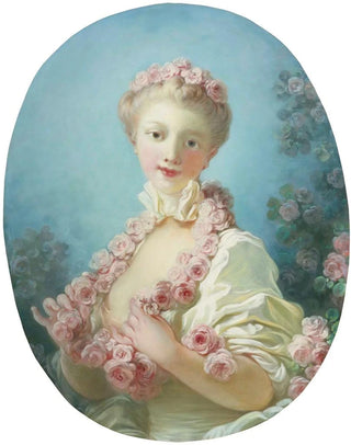 JeanHonor Fragonard - A Young Blonde Woman With a Garland of Roses Around Her Neck.webp