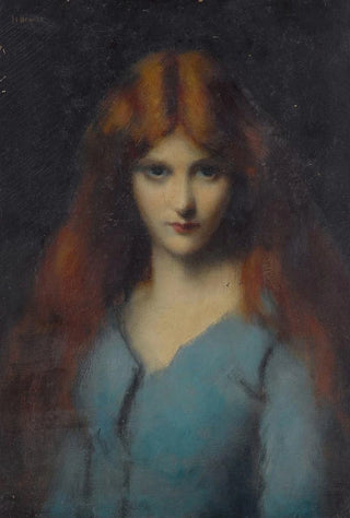 JeanJacques Henner - Head Of A Young Girl In A Blue Dress.webp