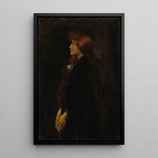 JeanJacques Henner - Portrait Red Haired Beauty Standing in Profile.webp