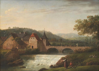 Jens Juel - The Bridge and the Waterfall at Dornach Switzerland.webp