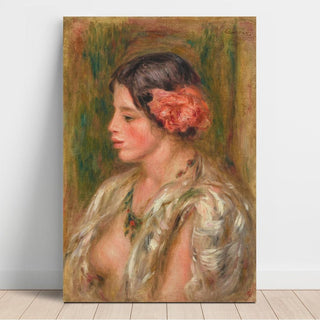 Jeune femme à la rose - Pierre-Auguste Renoir | Reproduction Tableau Décoration murale affiche copie