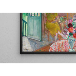 Jeune femme dans un intérieur fleuri - Henri Lebasque | Reproduction Tableau Décoration murale affiche copie