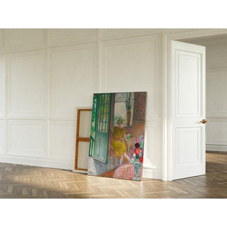 Jeune femme dans un intérieur fleuri - Henri Lebasque | Reproduction Tableau Décoration murale affiche copie