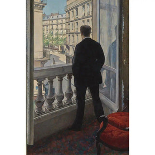 Jeune homme à sa fenêtre - Gustave Caillebotte | Reproduction Tableau Décoration murale affiche copie