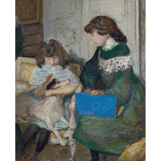 Jeunes Filles au Chien Deux des filles d'Alexandre Natanson - Pierre Bonnard | Reproduction Tableau Décoration murale affiche copie