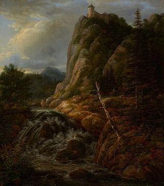 Johan Christian Dahl - Nordic Landscape with a Castle.webp