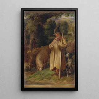 John Linnell - Shepherd Boy Playing A Flute.webp