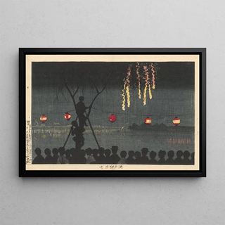 Kobayashi Kiyochika - Fireworks At Ikenohata.webp