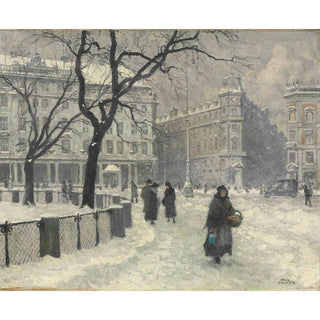 Kongens Nytorv, Copenhagen in Winter - Paul Fischer | Reproduction Tableau Décoration murale affiche copie