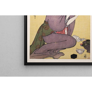 Kuchi-beni - Painting the Lips - Kitagawa Utamaro | Reproduction Tableau Décoration murale affiche copie