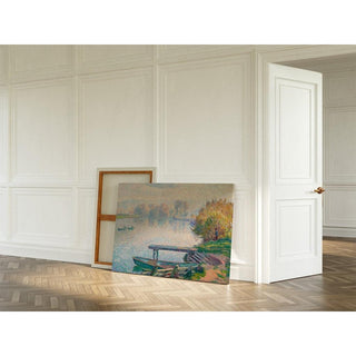 L'étang de Saint-Pierre, pêcheur et barques - Henri Lebasque | Reproduction Tableau Décoration murale affiche copie