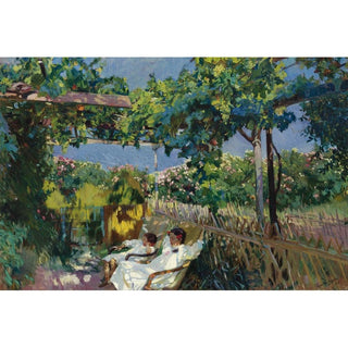 La Sieste dans le jardin - Joaquín Sorolla | Reproduction Tableau Décoration murale affiche copie
