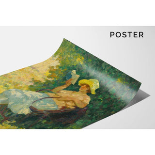La lecture au jardin - Henri Lebasque | Reproduction Tableau Décoration murale affiche copie
