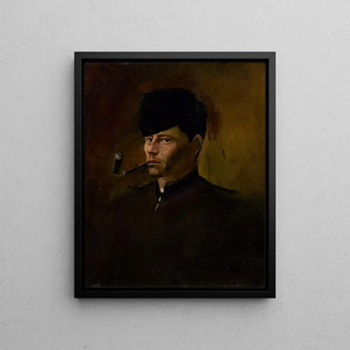 Ladislav Mednynszky - Dandy in Fur Cap with Pipe.webp