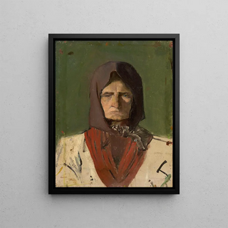 Ladislav Mednynszky - Head of a Villager in a Dark Scarf.webp