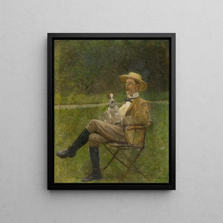Ladislav Mednynszky - Study of a Seated Man with a Dog.webp