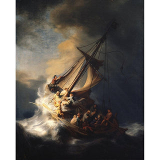 Le Christ dans la tempête sur la mer de Galilée - Rembrandt | Reproduction Tableau Décoration murale affiche copie