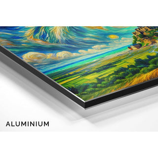 Le Mont Saint-Michel avec le style de Van Gogh | Intelligence artificielle | Reproduction Tableau Décoration murale affiche copie