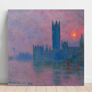 Le Parlement, soleil couchant - Claude Monet | Reproduction Tableau Décoration murale affiche copie