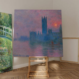 Le Parlement, soleil couchant - Claude Monet | Reproduction Tableau Décoration murale affiche copie