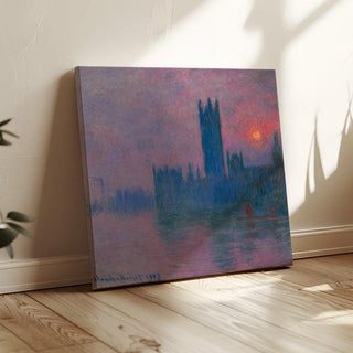 Le Parlement, soleil couchant - Claude Monet | Reproduction Tableau Décoration murale affiche copie