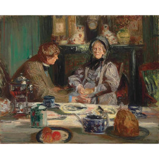 Le Peintre Sickert et sa Mère, Petit-déjeuner à Neuville - Jacques-Émile Blanche | Reproduction Tableau Décoration murale affiche copie
