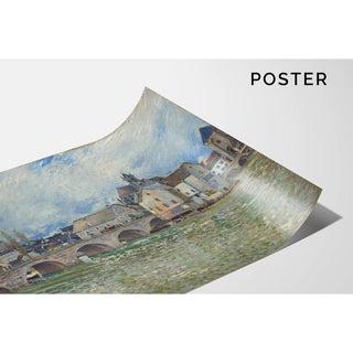 Le Pont de Moret-sur-Loing, temps de crue - Alfred Sisley | Reproduction Tableau Décoration murale affiche copie