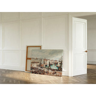 Le marché aux poissons, Dieppe ; temps gris, le matin - Camille Pissarro | Reproduction Tableau Décoration murale affiche copie