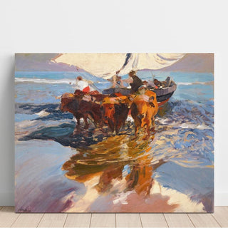 Le retour de la pêche, plage de Valence - Joaquín Sorolla | Reproduction Tableau Décoration murale affiche copie