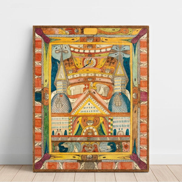 Reproduktion des Gemäldes Leantika, Grand Hôtel Géant, am Lion-See; Indien - Adolf Wolifli