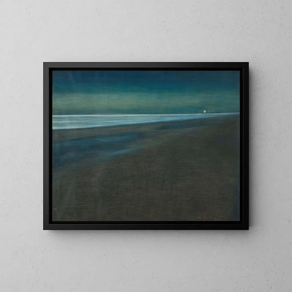 Vista della spiaggia di notte - Léon Spilliaert — quadro incorniciato alla parete