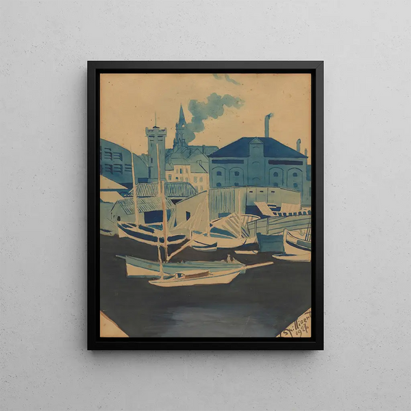 Vista sul porto - Léon Spilliaert — quadro incorniciato alla parete