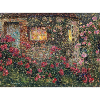 Maison extérieure parmi les roses - Henri Le Sidaner | Reproduction Tableau Décoration murale affiche copie