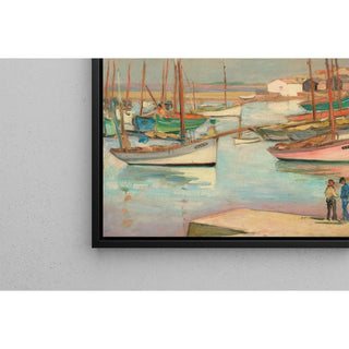 Maisons sur le port à l'île d'Yeu - Henri Lebasque | Reproduction Tableau Décoration murale affiche copie