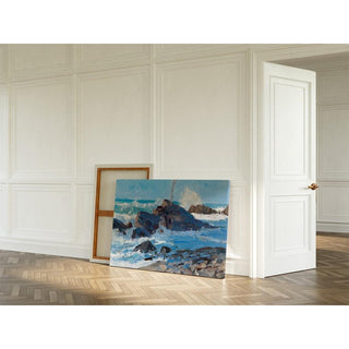 Mers agitées sur une côte rocheuse - Alfred Zoff | Reproduction Tableau Décoration murale affiche copie