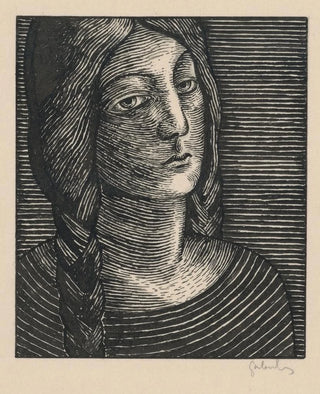 Mikul Galanda - Head Of A Woman With Long Braids.webp