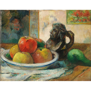 Nature morte avec pommes, une poire et une cruche portrait en céramique - Paul Gauguin | Reproduction Tableau Décoration murale affiche copie