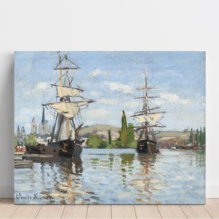 Navires à cheval sur la Seine à Rouen de Claude Monet | Reproduction Tableau Décoration murale affiche copie