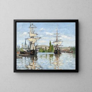 Navires à cheval sur la Seine à Rouen de Claude Monet | Reproduction Tableau Décoration murale affiche copie