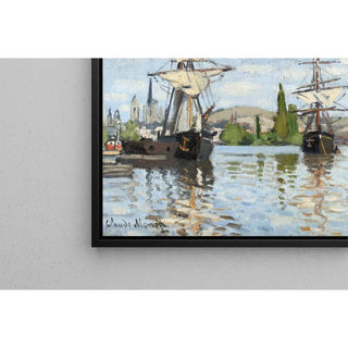 Navires à cheval sur la Seine à Rouen de Claude Monet | Reproduction Tableau Décoration murale affiche copie