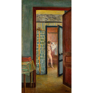 Nu Mettant sa Chemise dans un Intérieur - Henri Lebasque | Reproduction Tableau Décoration murale affiche copie