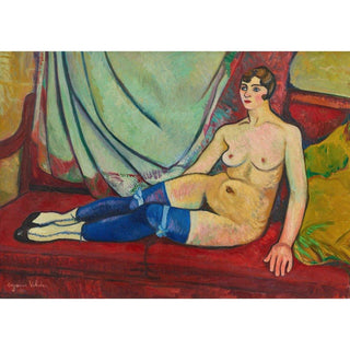 Nu aux bas bleus - Suzanne Valadon | Reproduction Tableau Décoration murale affiche copie