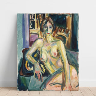 Nude, Sitting on the Couch - Edvard Munch | Reproduction Tableau Décoration murale affiche copie