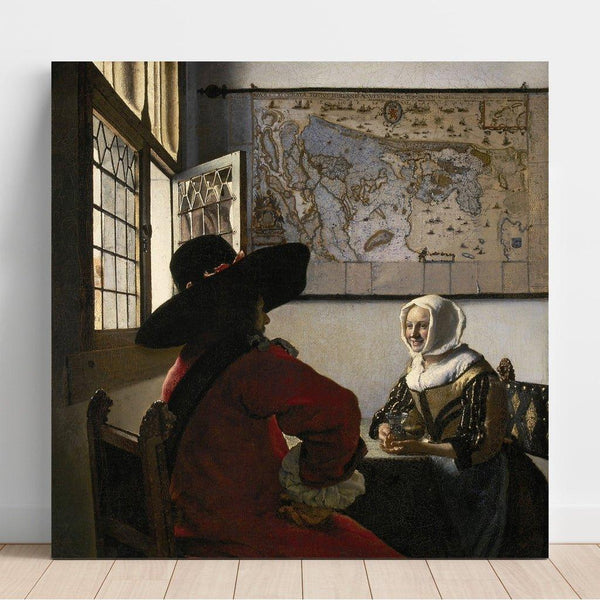 Reproduktion des Gemäldes Offizier und lachendes Mädchen - Johannes Vermeer